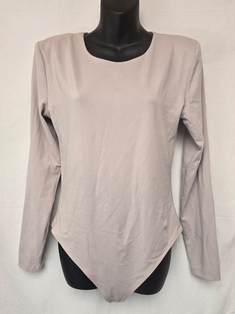 Babaton Modal‑Blend Long‑Sleeve Bodysuit – XL – Taupe
